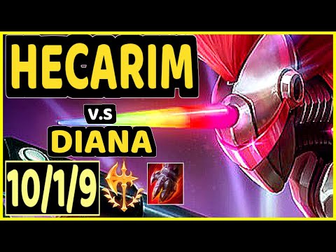 LAMABEAR (HECARIM) vs DIANA - 10/1/9 KDA JUNGLE CHALLENGER GAMEPLAY - EUW