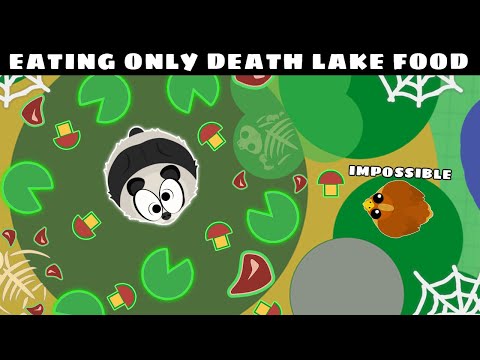 UPGRADING BY EATING ONLY POISONOUS DEATH LAKE FOOD in MOPE.IO