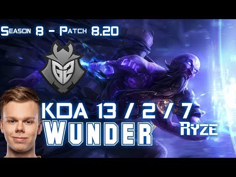 G2 Wunder RYZE vs VIKTOR Top - Patch 8.20 KR Ranked