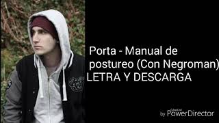 PORTA-MANUAL DE POSTUREO (CON NEGROMAN) LETRA Y DESCARGA