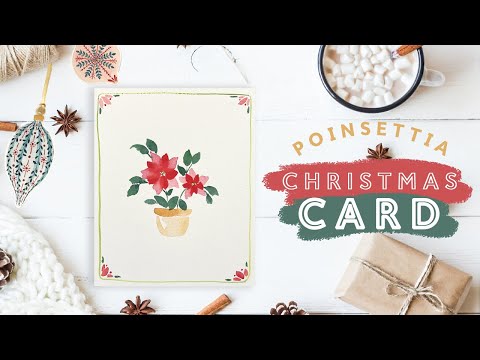 Make your own Christmas Cards! Easy watercolour Poinsettia tutorial