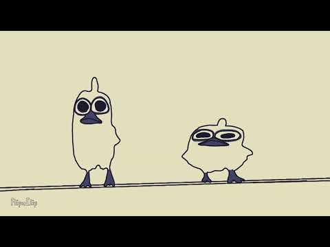 Two birds on a wire meme ANIMATED (loud sound warning)