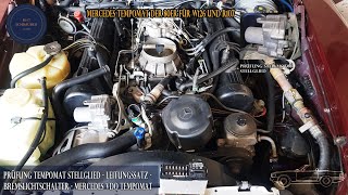 Mercedes R107/W126 - Tempomat VDO: Siłownik, połączenia, czujnik stopu