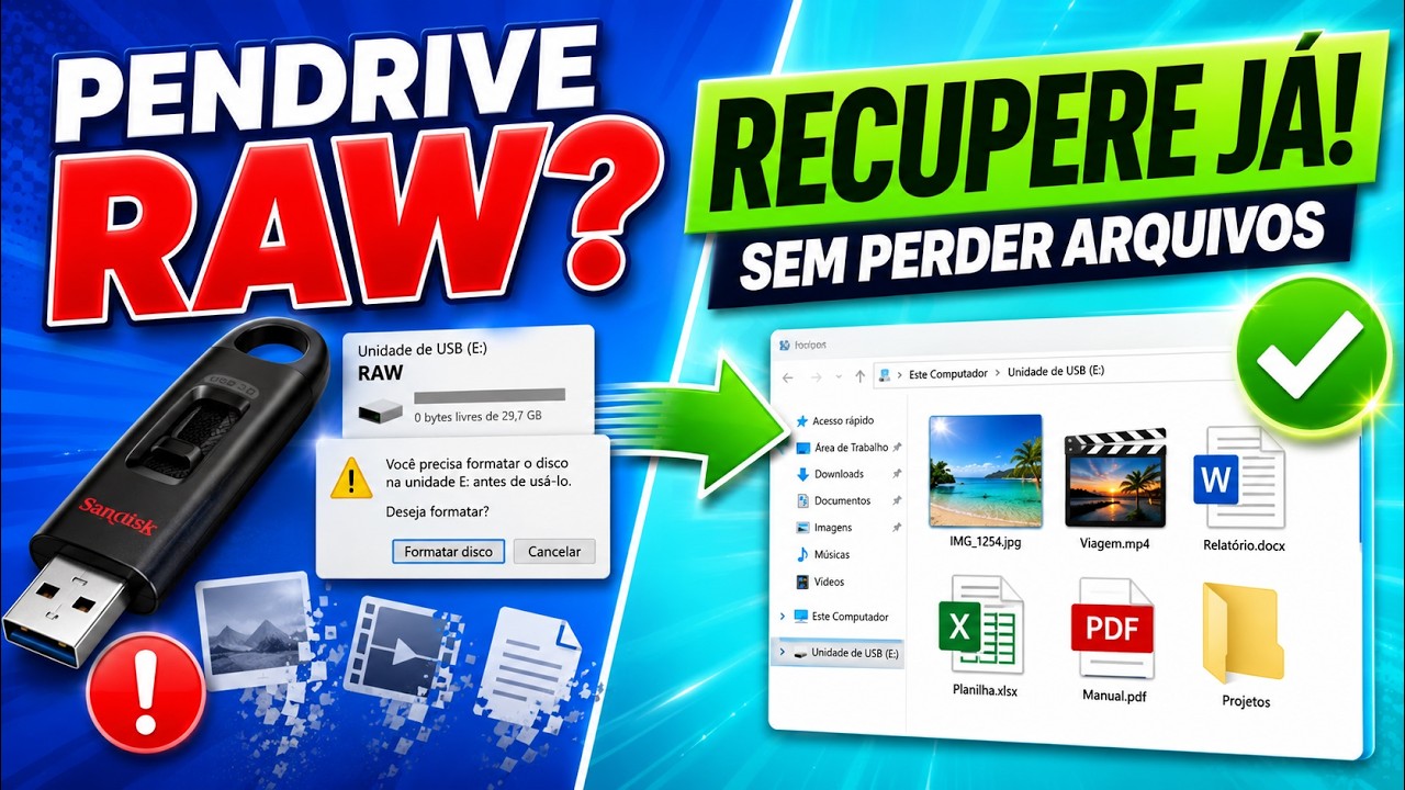 recuperar arquivos pen drive raw