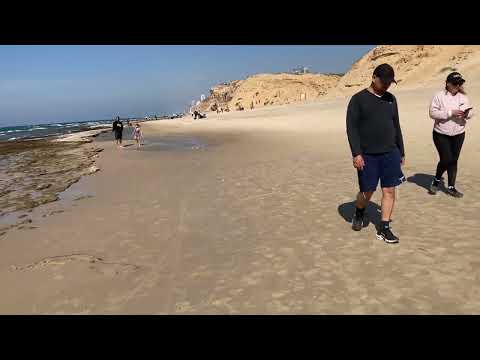 Lagoon Beach Netanya ,Israel -It's a high promenade on a cliff above the sea and the seashore -