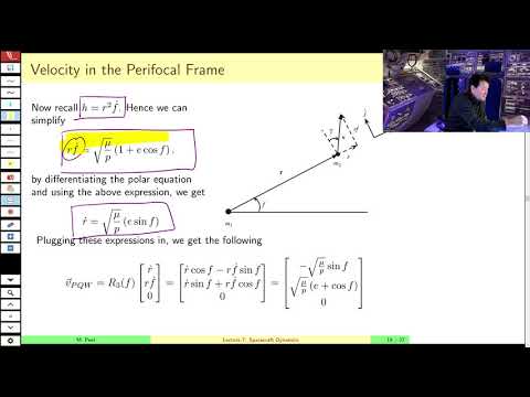 AEE462 Lecture 7, Part C - Using Orbital Elements to Find Position and Velocity Vectors