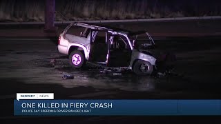 One dead after speeding driver allegedly runs red light, crashes at U.S. 6, Colfax