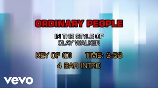 Clay Walker - Ordinary People (Karaoke)