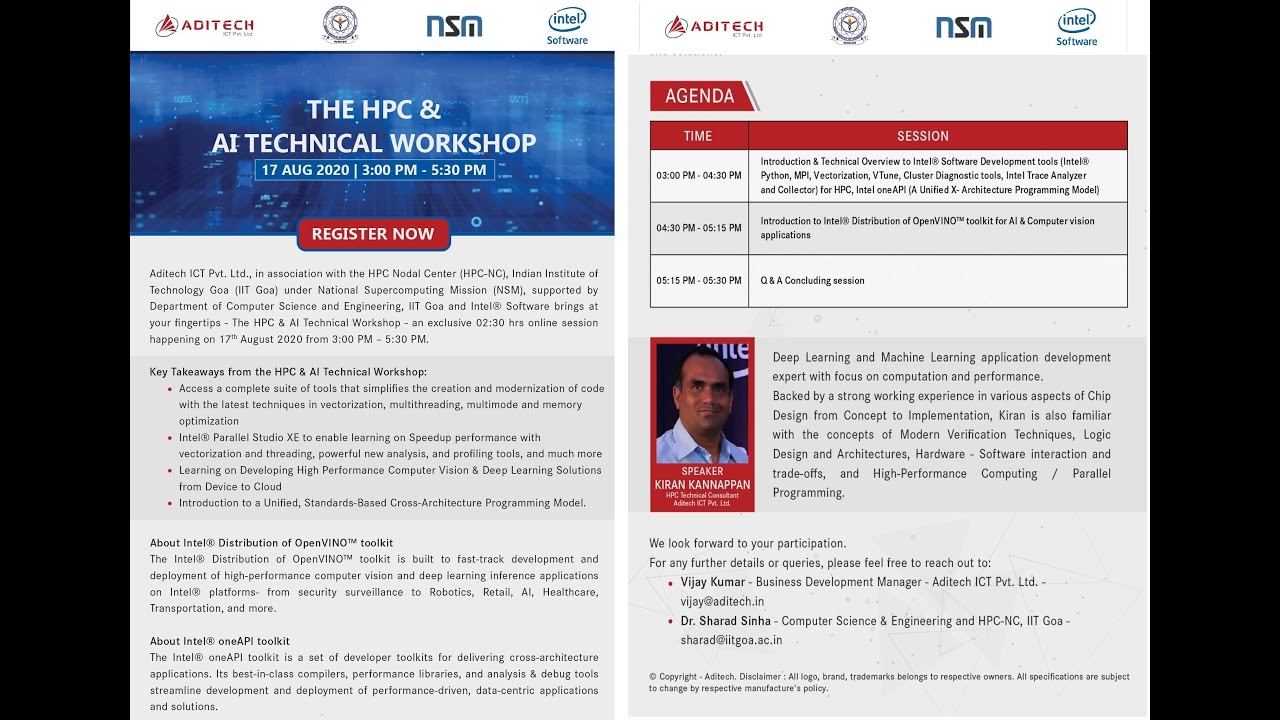 HPC - Tools Webinar: Intel HPC Tools and Intel OpenVINO Toolkit Training and Demonstration