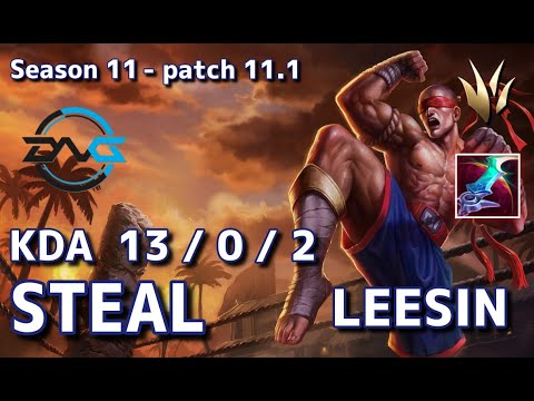 【韓国サーバー/D1/Duo Evi】DFM Steal リーシン(Leesin) VS リリア(Lillia) JG - Patch11.1 KR Ranked【LoL】