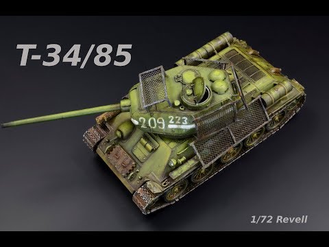 T-34/85 Mod 1944 Bedspring Armor 1/72 Revell - Tank Model