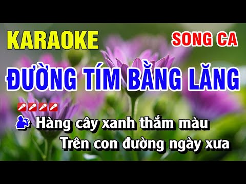 Karaoke Đường Tím Bằng Lăng Song Ca Nhạc Sống Phối Mới | Nguyễn Linh