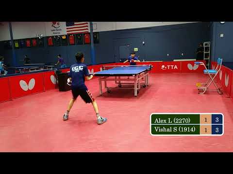 Alex Luo (2270) vs Vishal Sivakumar (1914) - Butterfly Bay Area Championship at TTA on 6-4-2022