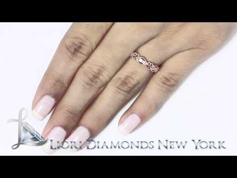 WBAJ-114-R - 0.24 Carat Diamond Wedding Band Stackable Ring 14k Rose Gold