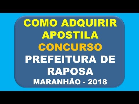 Baixar Apostila Concurso Prefeitura de Raposa - MA 2018