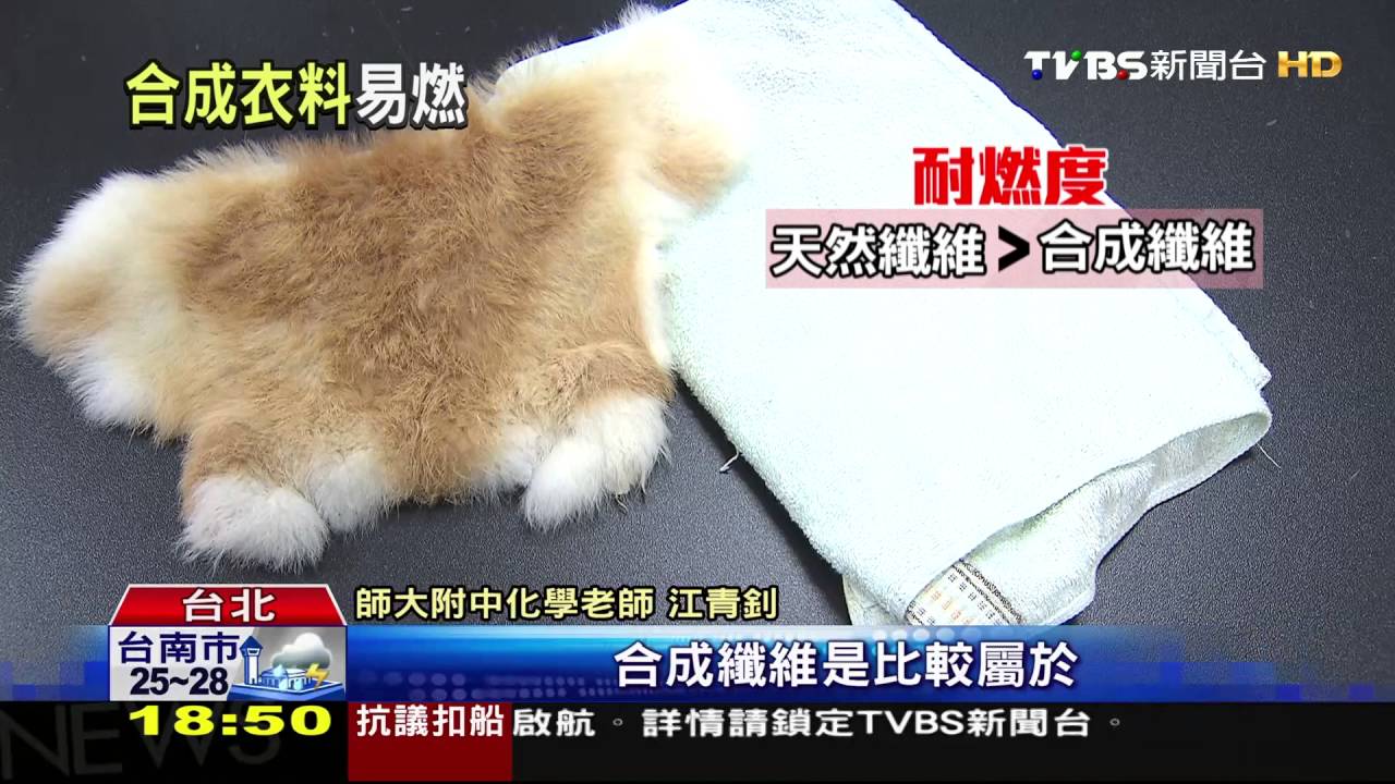 天然纖維易有靜電 冬季避近火源防閃燃