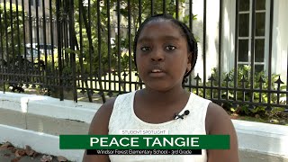 Student Spotlight:  Peace Tangie, Windsor Forest Elementary School