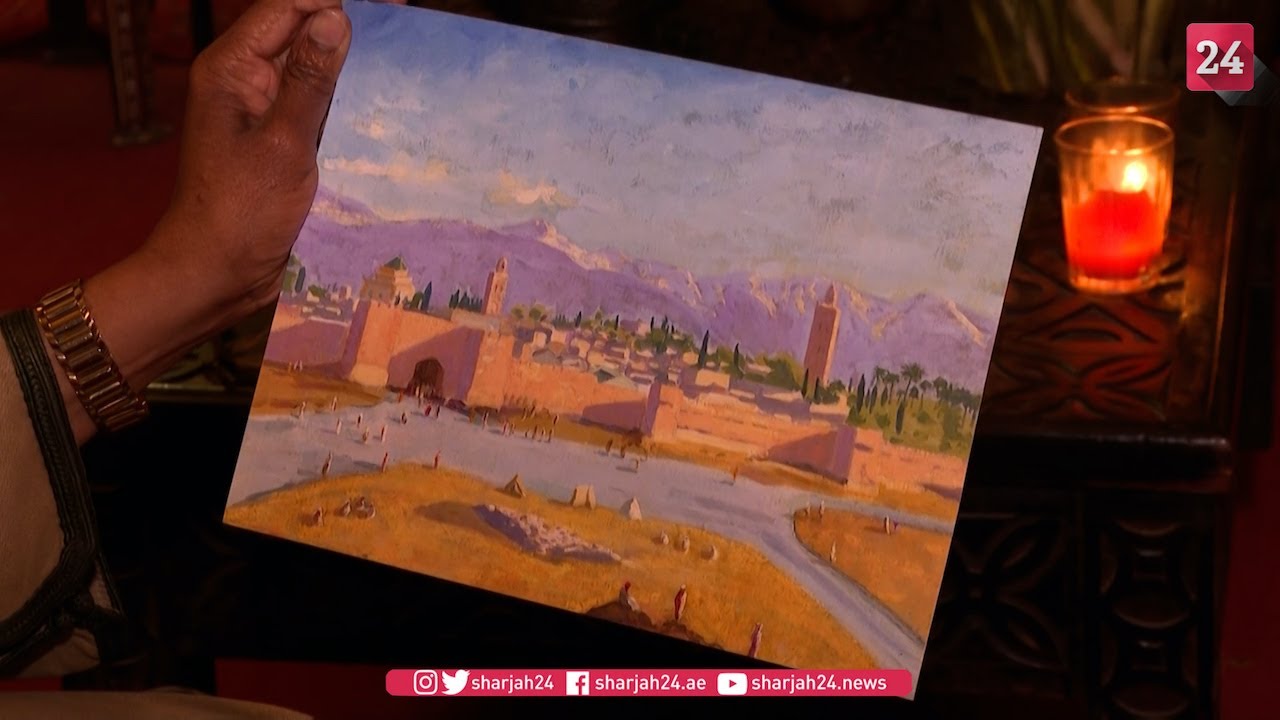مزاد بلندن على لوحة تصور صومعة رسمها تشرشل بمراكش المغربية