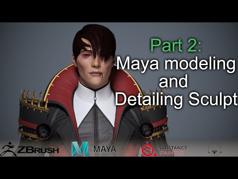 Part 1 Base Sculpt Hunter 3d Character modeling texturing and hair cards in zbrush maya