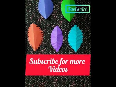 How to make paper leaves in just 1 minute/Easy paper leaves making