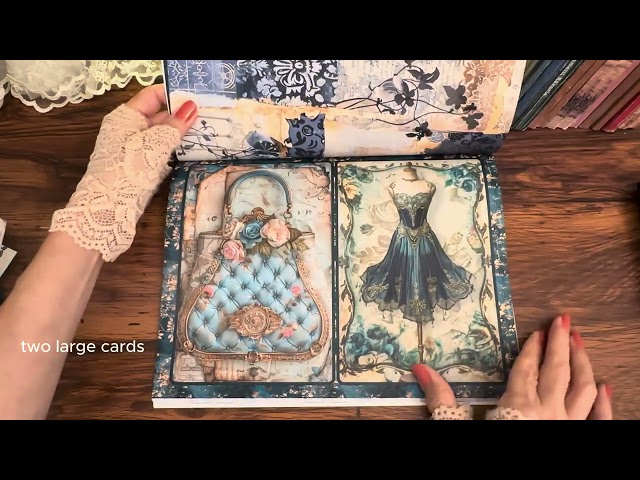 Vídeo relacionado con A Blue Rose Journal vol.2 Ephemera Book: Vintage Blue & Gold Opulence