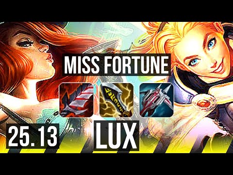 MISS FORTUNE & Leona vs LUX & Gragas (ADC) | 20/2/8, 58k DMG, Legendary | EUW Master | 25.13
