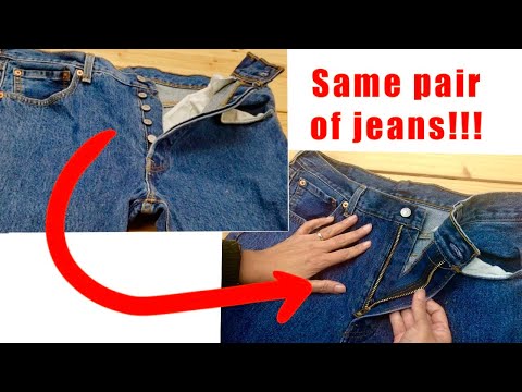 Replacing button-fly to zipper-fly on jeans! (hefty...