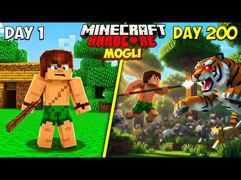 I Survived 200 Days as MOWGLI in Minecraft!