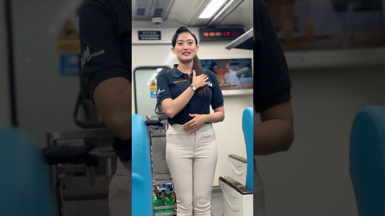 This is how train flight attendants introduce themselves to passengers #flight attendant