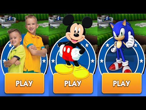 Sonic Dash vs Vlad & Niki Run vs Mickey Jungle Run Android Gameplay HD