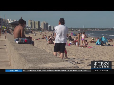 Crowds Gather At Revere Beach As Temperatures Rise