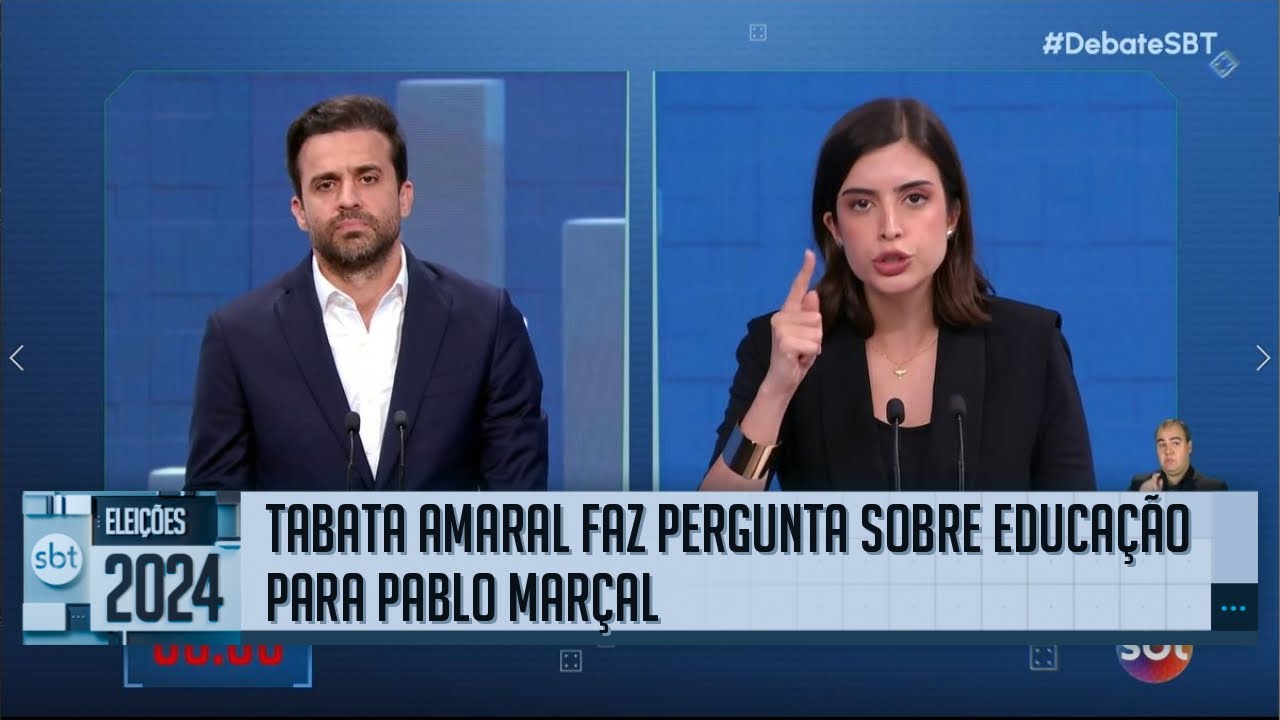 Debate SBT: Tabata Amaral (PSB) faz pergunta sobre educação ao candidato Pablo Marçal (PRTB)