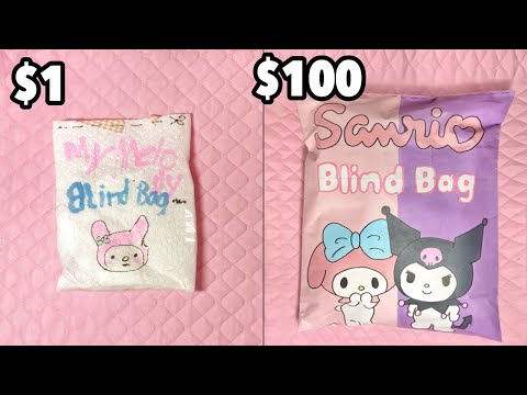 $1 VS $100 BLIND BAG! | sanrio edition | ASMR | tutorial | applefrog