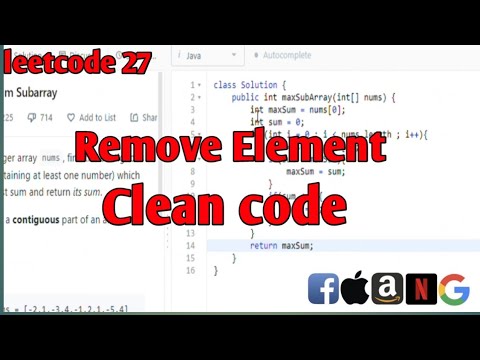 Amazon Remove Element Leetcode Leetcode 27 Leetcode Leetcode27 Clean Code