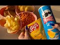 ASMR Chips Unboxing Pringles Lays Crunchy Surprise