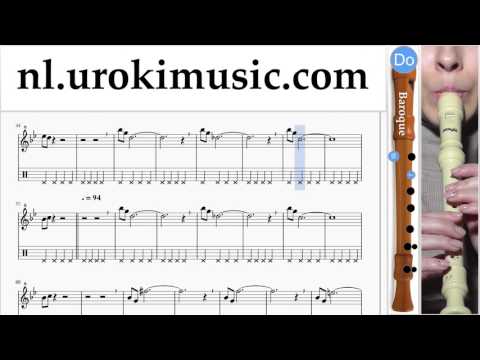 Blokfluitles (B.) Mission Impossible - Theme Muzieknoten Cursus Deel#2 um-i374