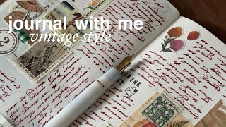journal with me | vintage style 🖋️ creative diary entry 🫖 real paper sounds + cozy bgm