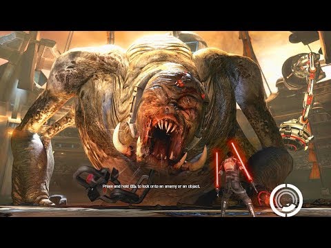 STAR WARS Gorog Giant Beast Boss Fight Scene HD - Star Wars The Force Unleashed 2