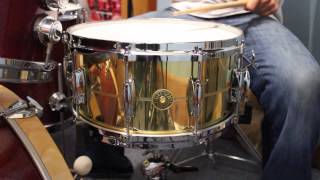 Video thumbnail for Gretsch USA Solid Spun Brass Snare 6.5x14 - The Drum Shop North Shore by Nate Morrison Drums
