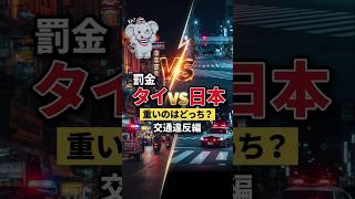 罰金タイVS日本！重いのはどっち？🚨シートベルトは日本0円、タイは最大2,000バーツ。飲酒・無免許は日本が重い！※金額は変更の可能性あり #タイ #交通違反 #shorts