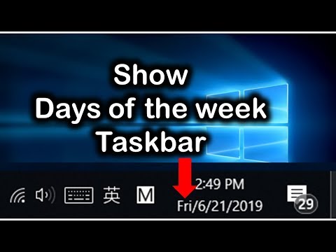 How to Show Day of Week in Windows 10 Taskbar Clock