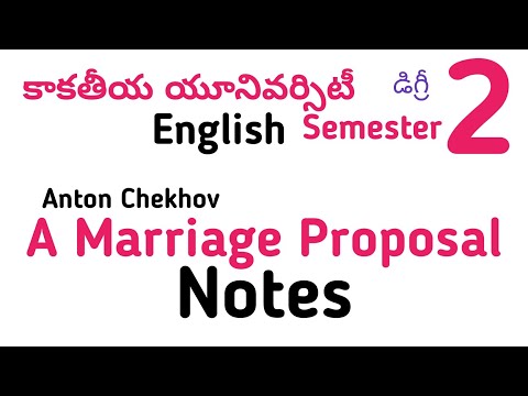 A Marriage Proposal by Anton Chekhov Notes in Telugu I Kakatiya KU UG Degree Semester 2 English