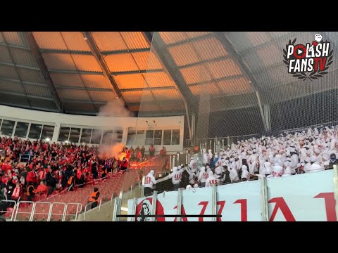 Gazowanie i radość ŁKS-u po golu na derbach Łodzi (24.10.2021 r.)