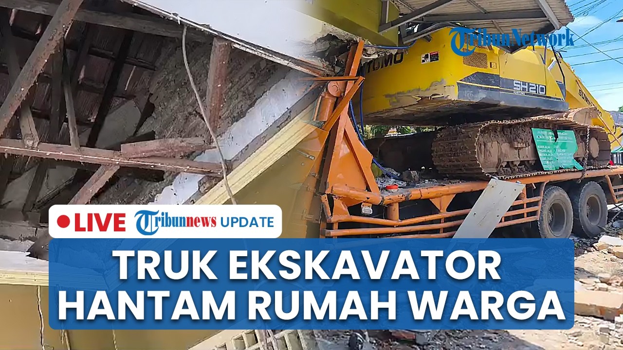 LIVE: Kecelakaan Truk Angkut Ekskavator Tabrak Rumah Warga di Lampung Selatan, Bangunan Jebol