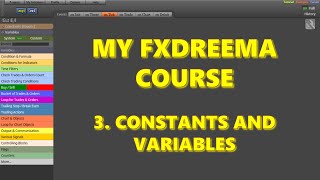 Introductory fxDreema course. Video 3.  Constants and variables.