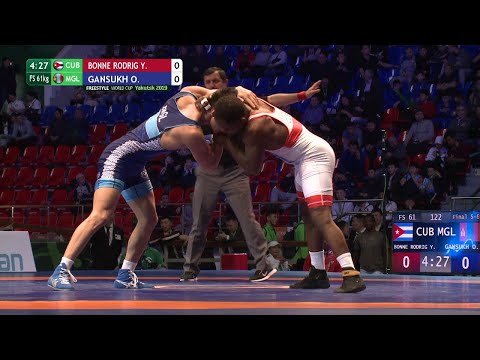 Final 5-6 FS - 61 kg: Y. BONNE RODRIG (CUB) v. O. GANSUKH (MGL)