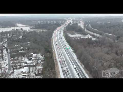 2-23-2022 Conway, Ar Heavy freezing rain, cars sliding, icy roads, accidents, drone