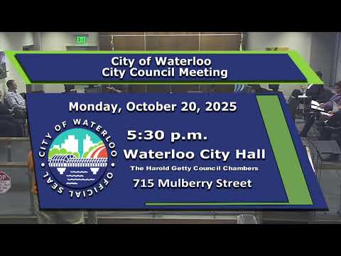 City of Waterloo Finance Committee Meeting - Monday, October 20, 2025