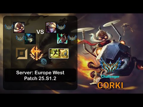 Corki ADC + Nami vs Ezreal + Karma - EUW Challenger - Patch 25.S1.2