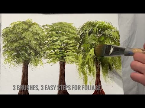 Top 3 Brushes for Trees 🌳 Easiest way to paint!!